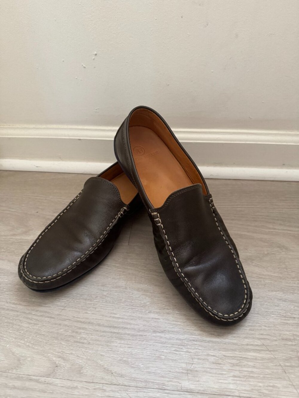 Austen Heller Men's Brown All Leather Upper Driving Loafer Size 11